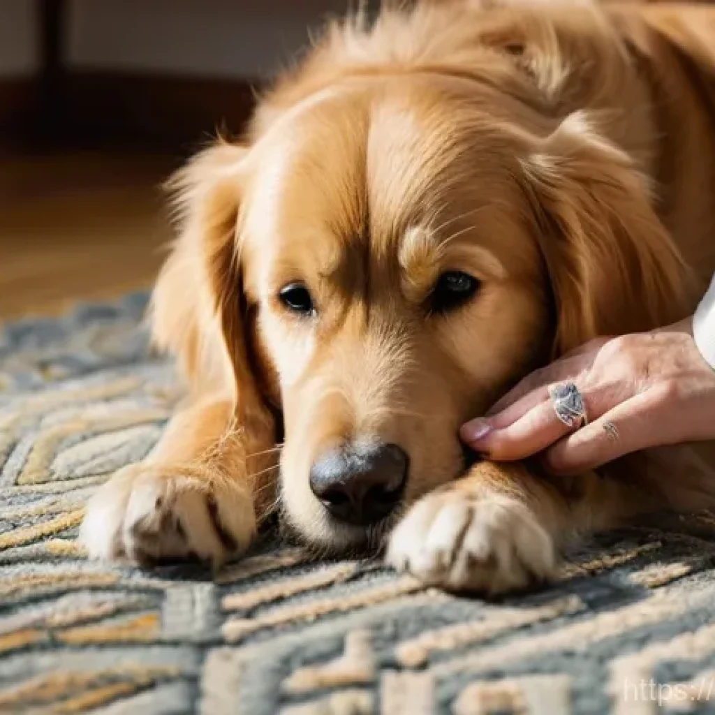 강아지 발톱 깎는 방법 - **Prompt:** A heartwarming scene of a caring owner gently handling their dog's paw for a nail care s...