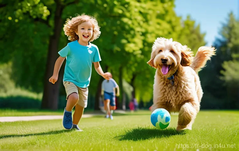 푸들 하이브리드 종류 - A charming Cavapoo, a small dog with a soft, wavy apricot-colored coat and bright, intelligent eyes,...