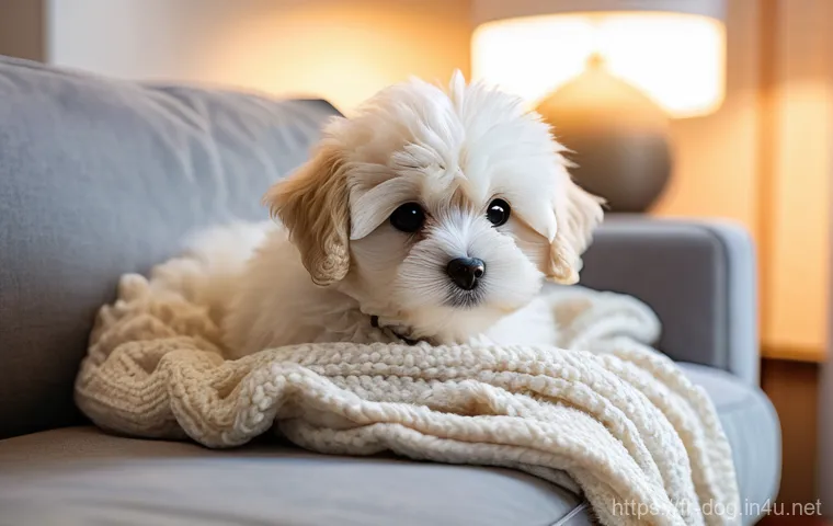 푸들 하이브리드 종류 - A joyful Goldendoodle, a medium-sized dog with a shaggy, golden, curly coat and a constantly wagging...