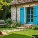 Home 23 강아지 동반 가능한 숙소 - A serene rural guesthouse garden in the French countryside, featuring a spacious enclosed lawn with ...